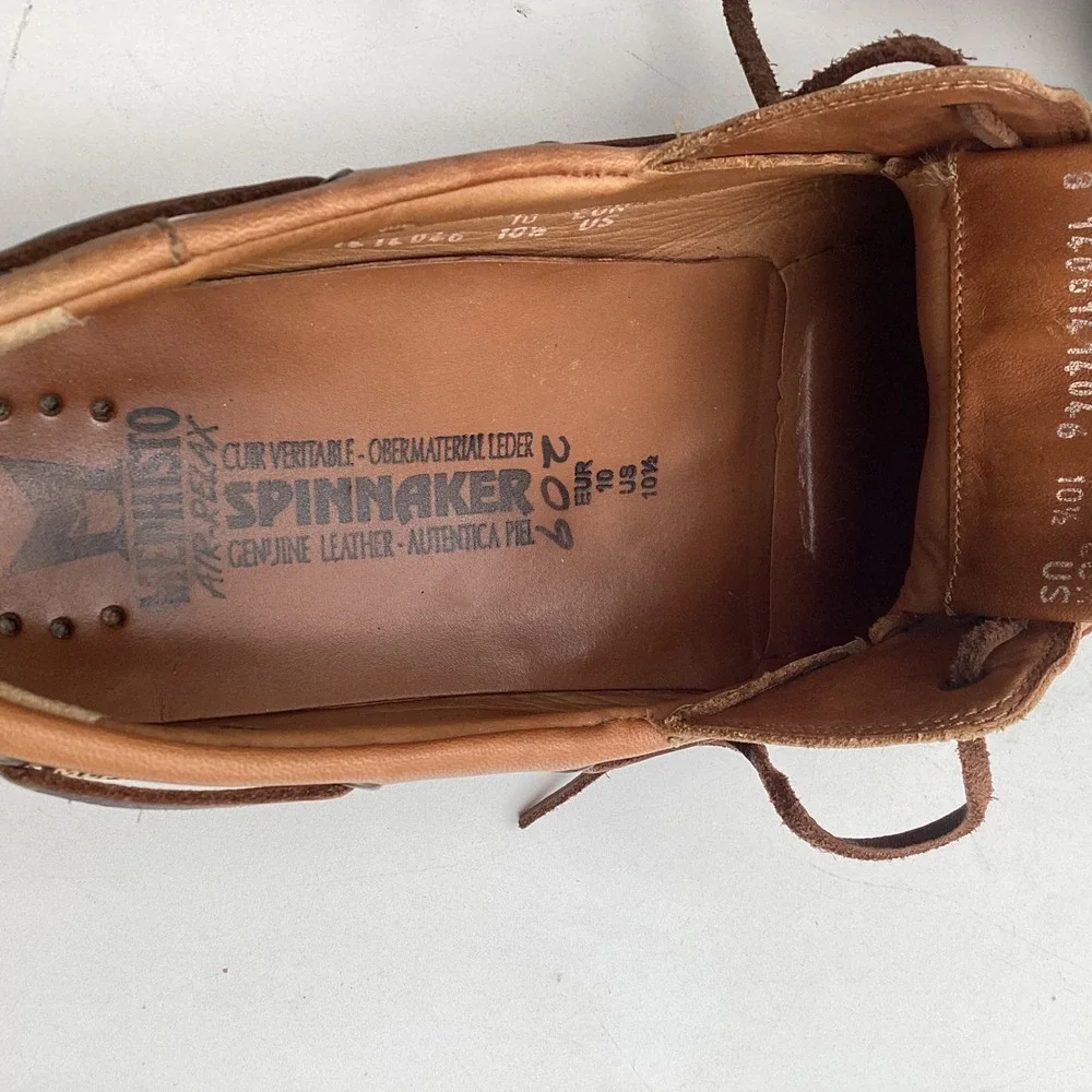 Mephisto Spinnaker Mens Tan Leather Boat Shoes‎ Deck Shoes Size 10.5 US 10 EUR